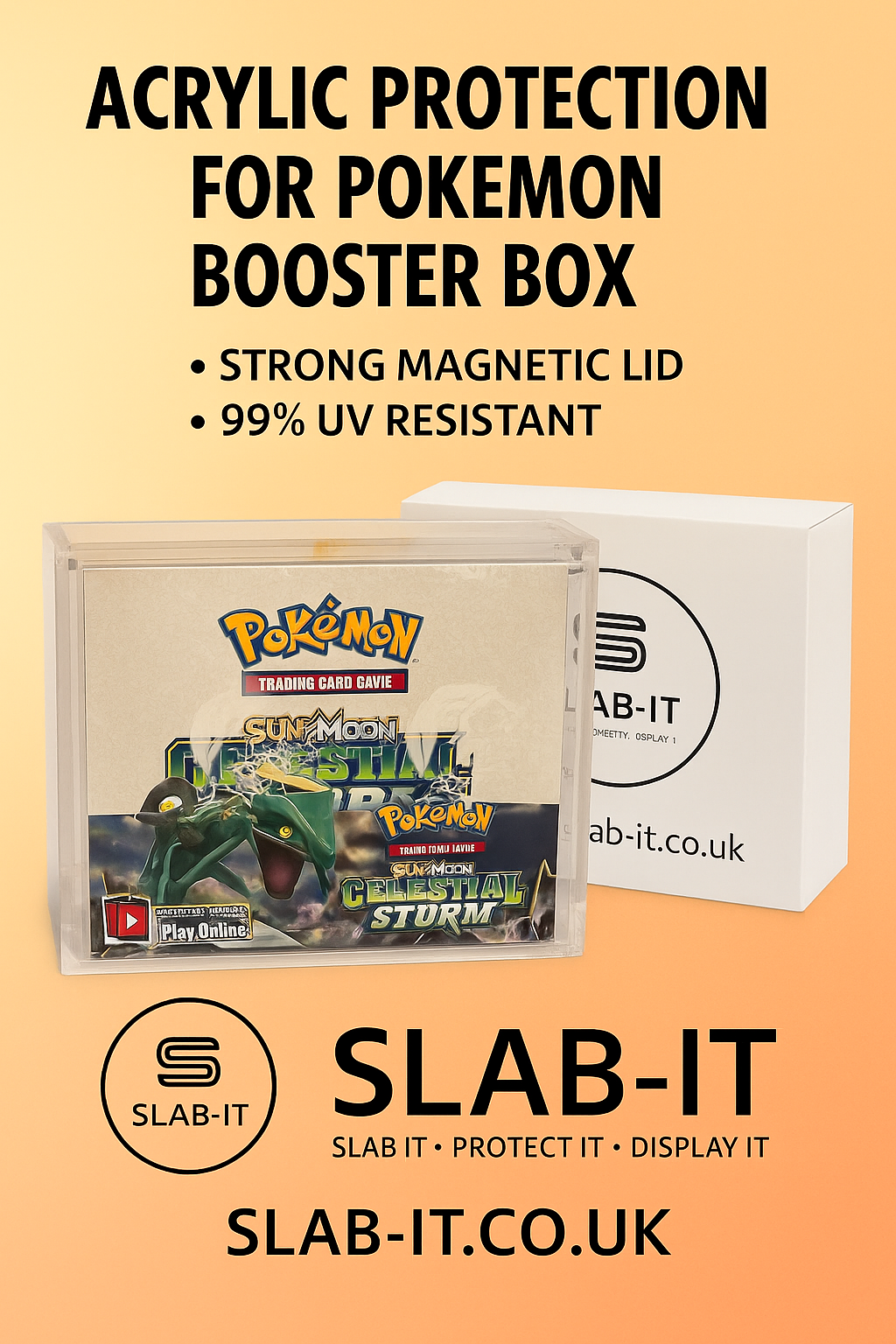 1) Slab-It Acrylic Case - Pokemon Booster Box 1) Slab-It Acrylic Case - Pokemon Booster Box